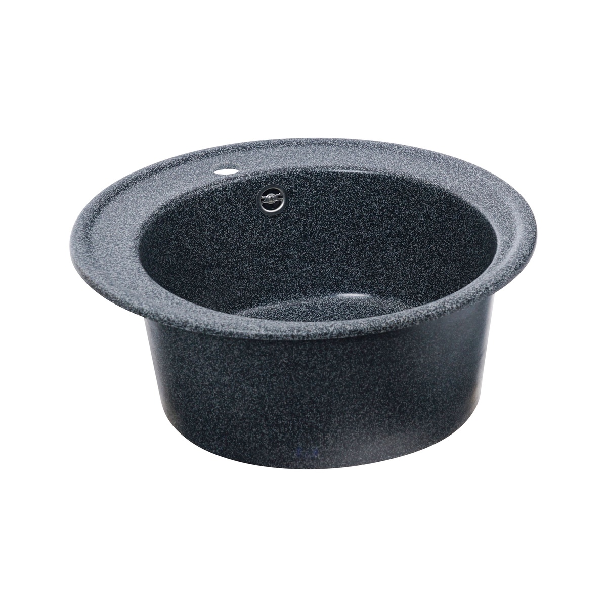 Мийка для кухні гранітна кругла PLATINUM 510 YARA 510x510x180мм без сифону сіра PLS-A24806
