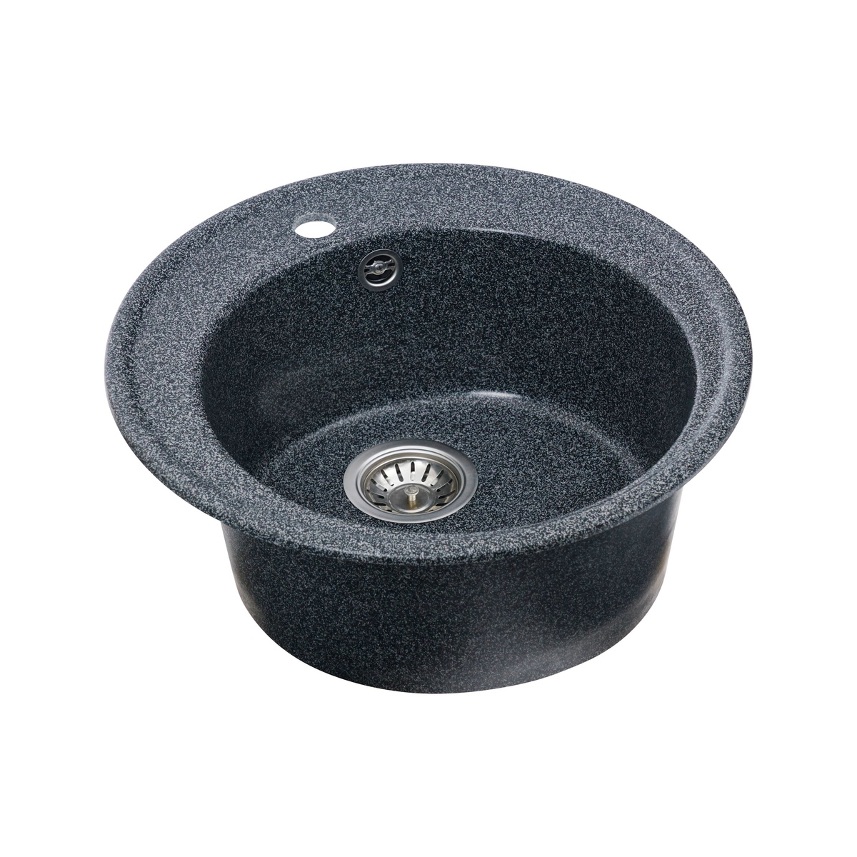 Мийка для кухні гранітна кругла PLATINUM 510 YARA 510x510x180мм без сифону сіра PLS-A24806