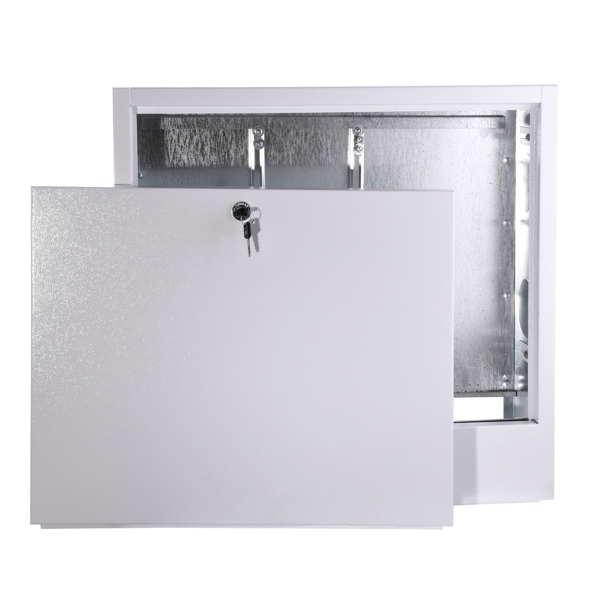 Коллекторный шкаф ECO TECHNOLOGY 570х580х110мм встраиваемый на 4 контура белый с замком ШКВ-02 000012549