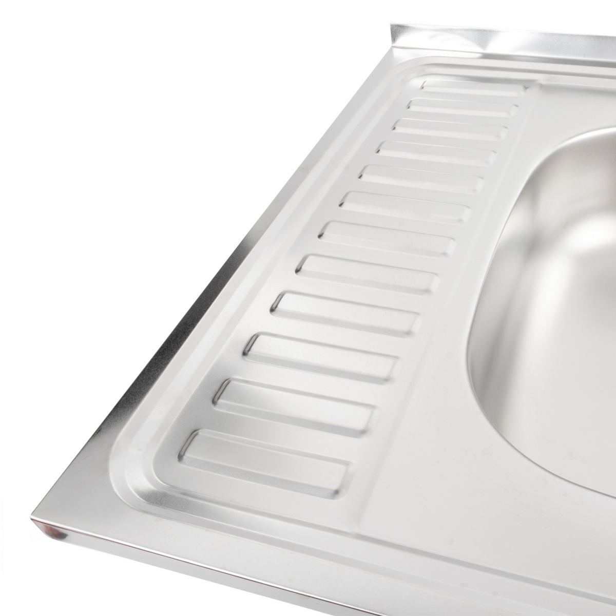 Мийка для кухні із нержавіючої сталі квадратна накладна PLATINUM 6060 R 600x600x160мм матова 0.5мм без сифону PLS-A405