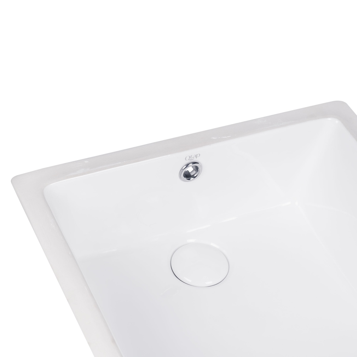 Раковина врізна у ванну під стільницю 440мм x 445мм Q-TAP Stork білий квадратна QT15116086W