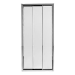 Дверь стеклянная для душевой ниши раздвижная трехсекционная Q-TAP Uniford 78см x 185см прозрачное стекло 4мм профиль хром UNICRM208C4