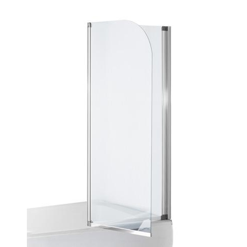 Шторка скляна для ванної універсальна дві секції розпашна 138см x 120см EGER стекло прозрачное 5мм профиль білий 599-121W