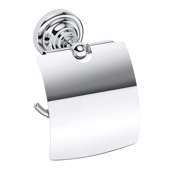 Тримач для туалетного паперу із кришкою BEMETA RETRO округлий металевий хром 144312012