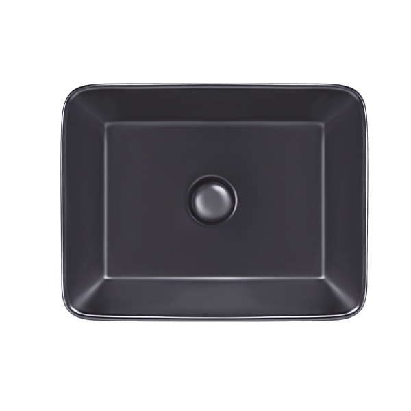 Умывальник накладной на столешницу для ванны 485мм x 375мм Q-TAP Tern черный прямоугольная QT172074MBMB