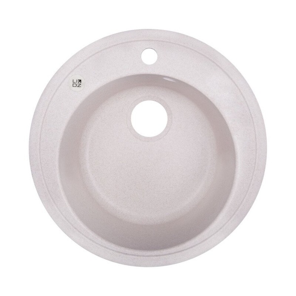 Мийка на кухню керамогранітна кругла LIDZ 510мм x 510мм бежевий без сифону LIDZCOL06D510200