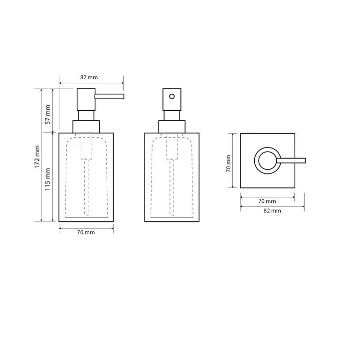 Дозатор для жидкого мыла BEMETA VISTA настольный на 250мл прямоугольный пластиковый хром 120109016-100