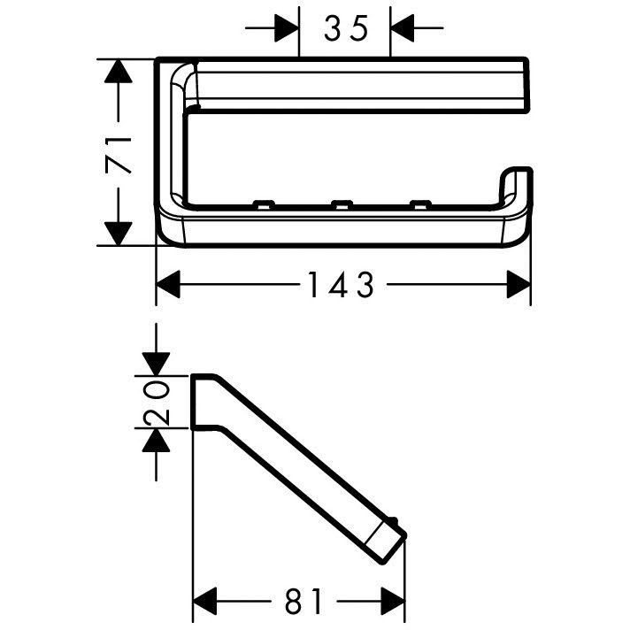 Тримач для туалетного паперу HANSGROHE AXOR Universal прямокутний металевий хром 42846000