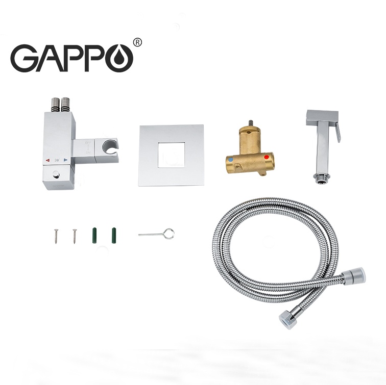 Змішувач для гігієнічного душу GAPPO прихованого монтажу хром латунь 100x100мм G7207-40
