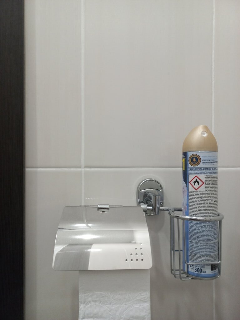 Держатель для туалетной бумаги с крышкой с держателем освежителя FRAP F1903-1 округлый металлический хром