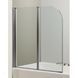 Шторка скляна для ванної універсальна дві секції розпашна 138см x 120см EGER стекло прозрачное 5мм профиль білий 599-121W 4 з 4