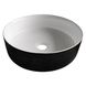 Раковина чаша накладна на стільницю для ванної 360мм x 360мм VOLLE чорний кругла 13-40-333B&W 1 з 2