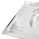 Мийка для кухні із нержавіючої сталі квадратна накладна PLATINUM 6060 R 600x600x160мм матова 0.5мм без сифону PLS-A405 3 з 5