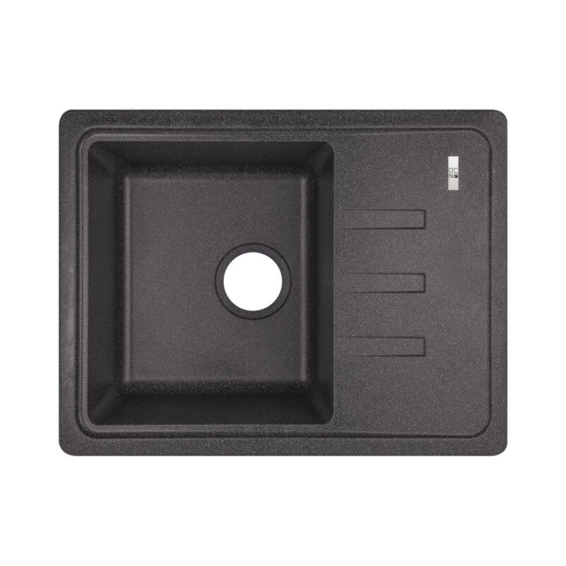 Кухонна мийка композитна прямокутна LIDZ BLA-03 435мм x 620мм чорний без сифону LIDZBLA03620435200