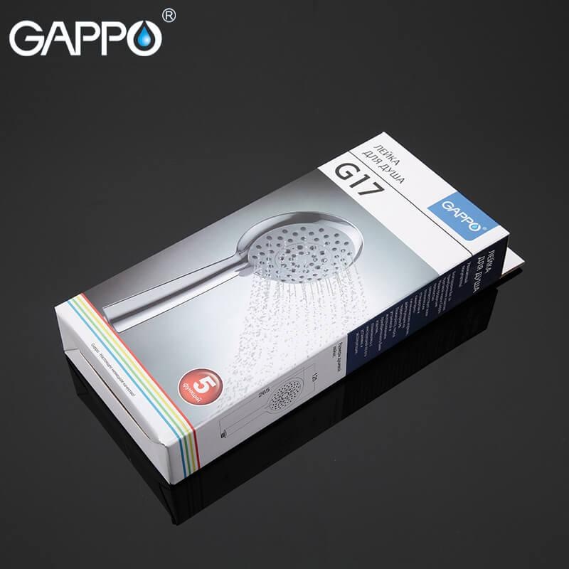 Душевая лейка GAPPO многорежимная 125мм пластиковая хром G17