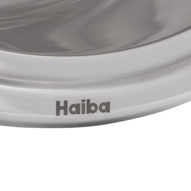 Мийка для кухні із нержавіючої сталі кругла HAIBA Рolish 500x440x180мм глянцева 0.8мм із сифоном HB0539