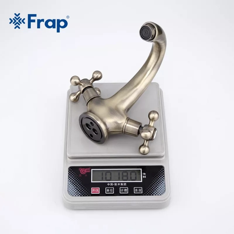 Змішувач для умивальника двовентильний FRAP бронзовий латунь F1019-4