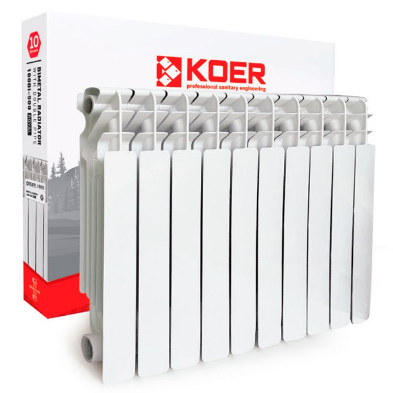 Биметаллический радиатор отопления KOER KR.100Bi-500 ROYAL 563x80 мм боковое подключение секционный KR4957 (продажа от 10шт)