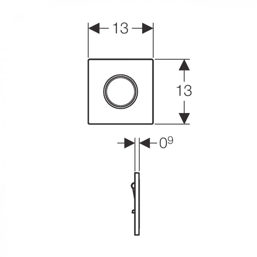 Кнопка зливу для інсталяції GEBERIT SIGMA010 пластикова пневматична одинарна глянцева біла 116.011.11.5