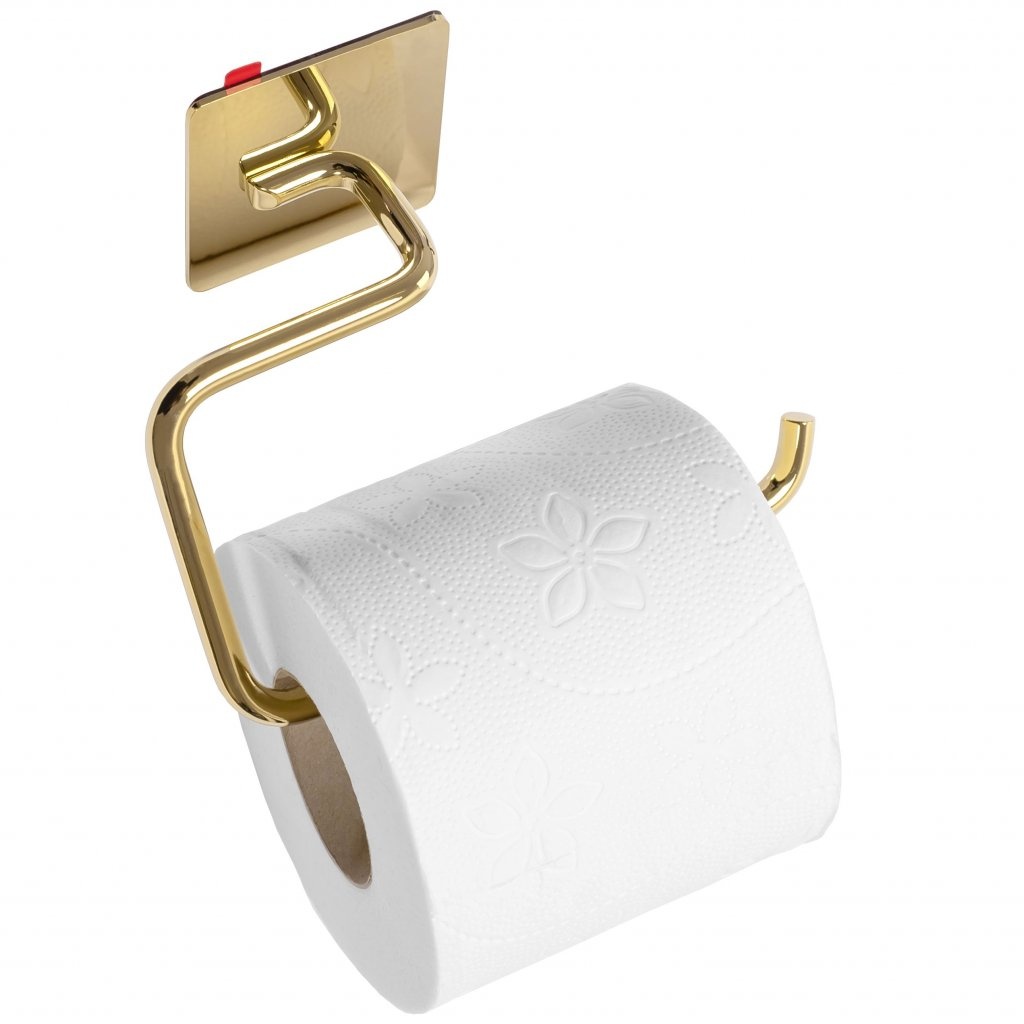 Тримач для туалетного паперу REA 322191 прямокутний металевий золото REA-77034