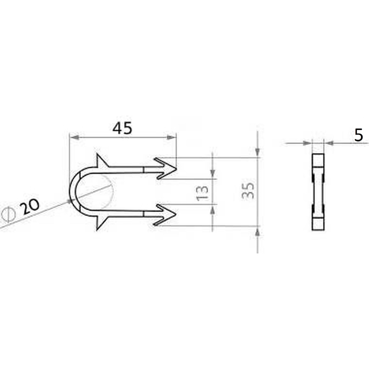 Монтажная планка CRISTAL для труб 20 мм 000024479