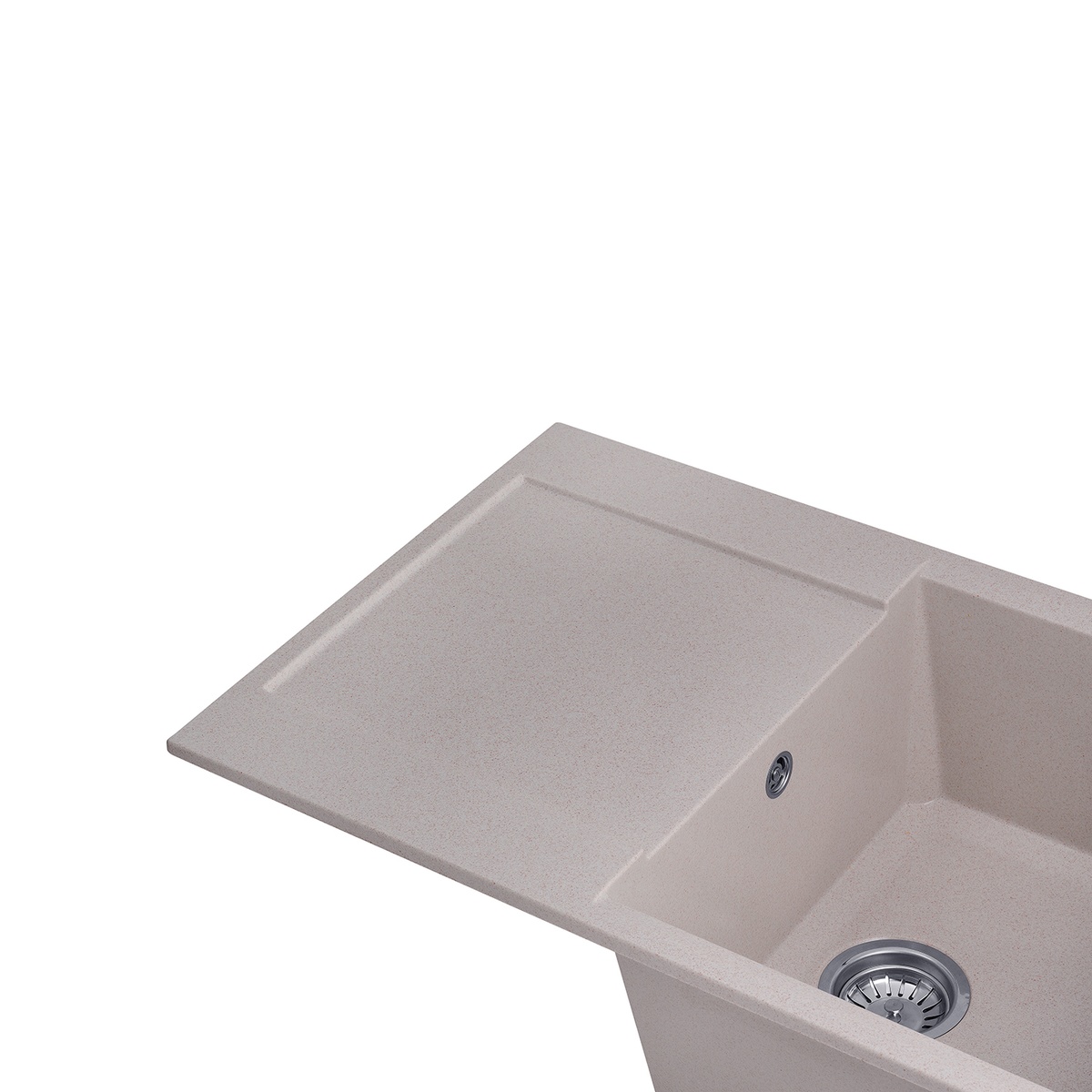 Мийка для кухні гранітна прямокутна KRONER KRP Komposit COL-7850 780x500x220мм із сифоном бежева CV031060