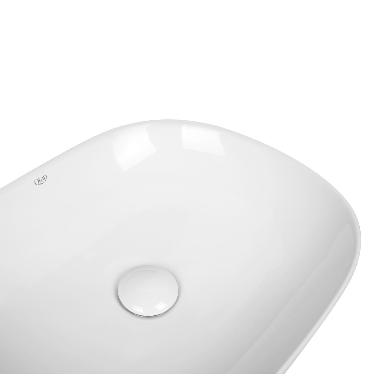 Умывальник накладной на столешницу в ванную 465мм x 375мм Q-TAP Aquarius белый прямоугольная QT21112185W