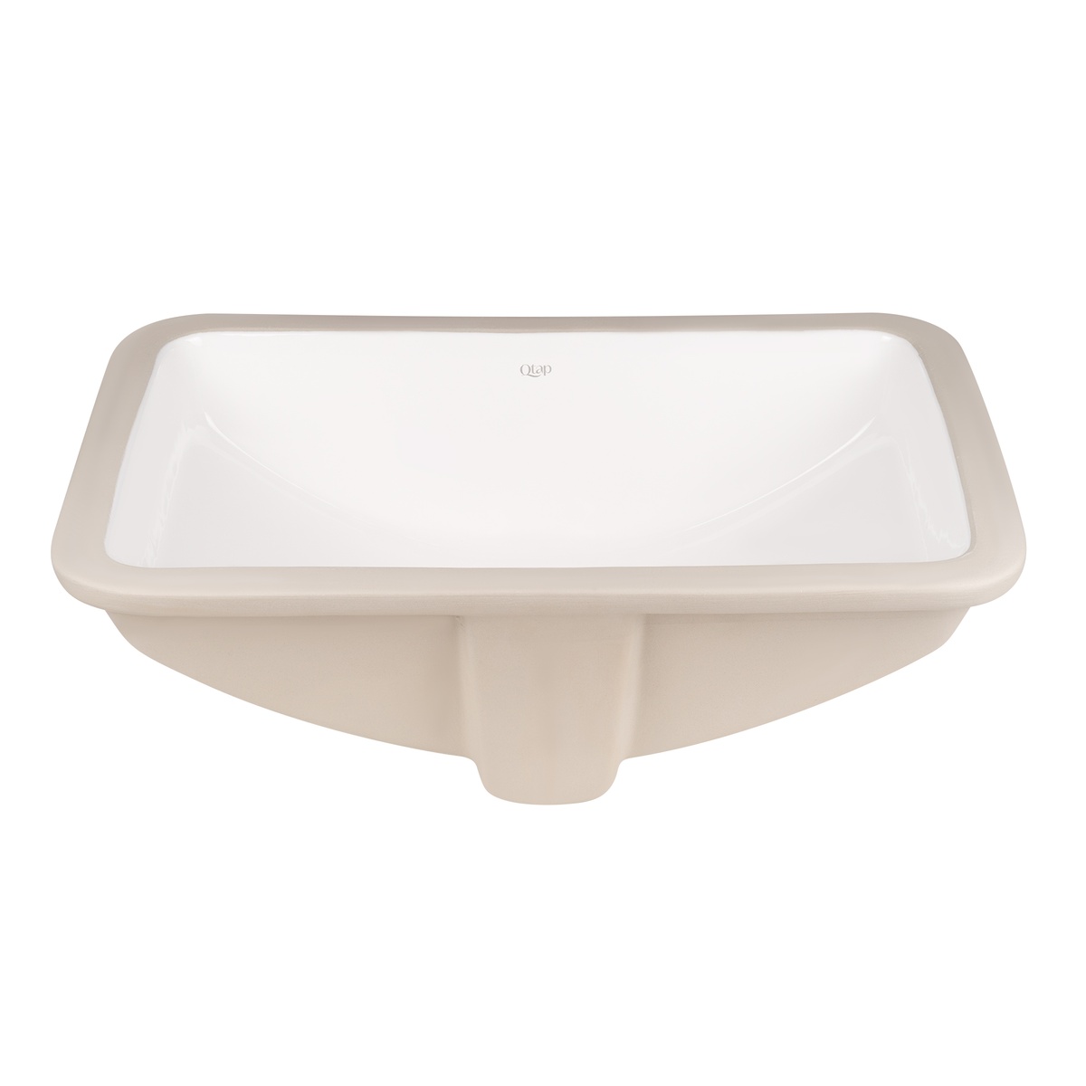 Умивальник врізний для ванної під стільницю 535мм x 370мм Q-TAP Stork білий прямокутна QT15116032W