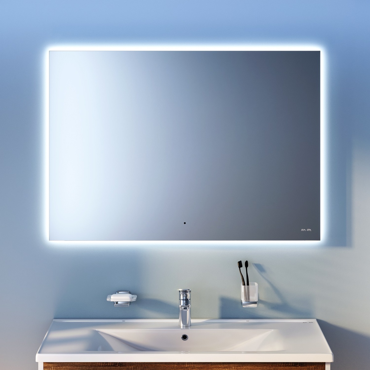 Зеркало в ванную AM.PM X-Joy 70x100см c подсветкой сенсорное включение прямоугольное M85MOX11001WG38