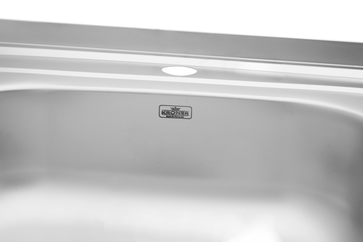 Мийка для кухні із нержавіючої сталі квадратна накладна KRONER KRP 600x600x160мм матова 0.6мм із сифоном CV022823