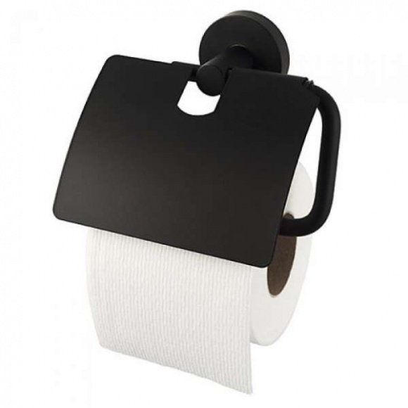 Тримач для туалетного паперу із кришкою HACEKA Kosmos Black чорний метал 1142257