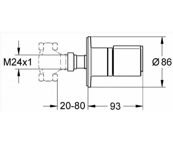 Переключающий вентиль внутреннего монтажа GROHE хром 19243000
