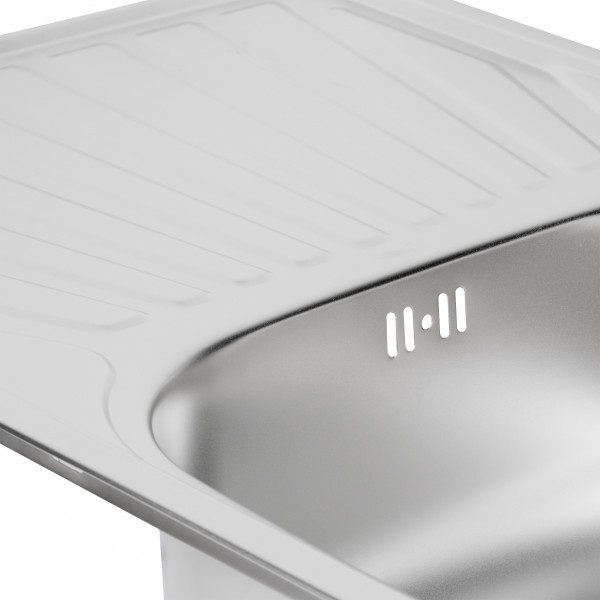Мийка для кухні із нержавіючої сталі прямокутна WEZER 780x480x180мм матова 0.8мм із сифоном 7848(0,8)S