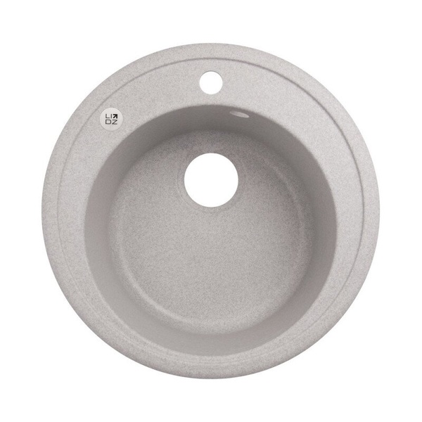 Раковина на кухню зі штучного каміння кругла LIDZ 510мм x 510мм сірий без сифону LIDZGRA09D510200