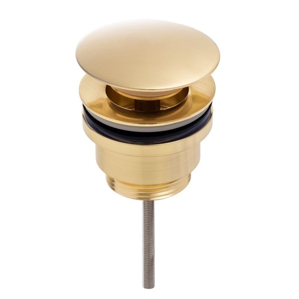 Донний клапан натискний для ванни YOKA без переливу латунь 1 1/4" глянцевий золотий BK.POP-71-GLD