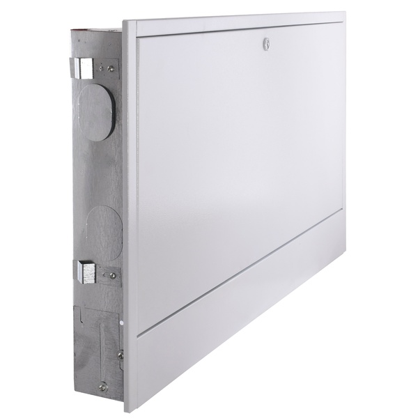 Коллекторный шкаф ECO TECHNOLOGY 970х580х110мм встраиваемый на 12 контуров белый с замком ШКВ-05 000012552