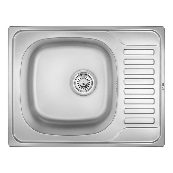Кухонна мийка металева прямокутна COSH 500мм x 650мм глянцева 0.8мм із сифоном COSH7202P08