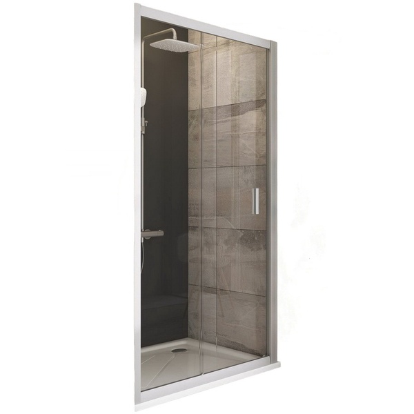 Двері для душової ніші RAVAK BLIX BLDP2-110 скляні універсальні розсувні двосекційні 190x110см прозорі 6мм профіль хром 0PVD0C00Z1