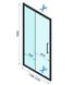 Двері скляні для душової ніші універсальні розсувні двосекційні REA RAPID SLIDE 195x120см прозоре скло 6мм профіль чорний REA-K6402 2 з 6