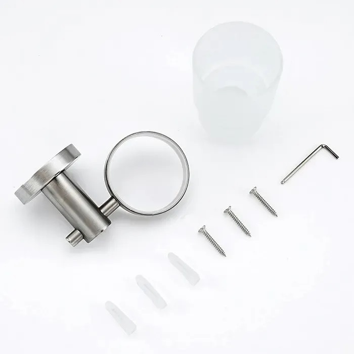 Стакан для зубных щеток FRAP округлый стеклянный сатин F30106