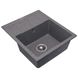 Мийка для кухні гранітна прямокутна PLATINUM 5851 ARIA 575x495x190мм без сифону сіра PLS-A33269 2 з 4