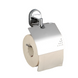 Держатель для туалетной бумаги с крышкой FRAP F1903 округлый металлический хром 1 из 5