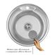 Кухонна мийка із нержавіючої сталі кругла IMPERIAL 490мм x 490мм мікротекстура 0.8мм із сифоном IMP490ADEC 3 з 4