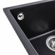 Мийка для кухні гранітна квадратна PLATINUM 4040 RUBA 440x440x200мм без сифону сіра PLS-A40830 5 з 9