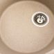 Мийка для кухні гранітна овальна PLATINUM 5847 ONYX 575x465x185мм із сифоном бежева PLS-A38319 5 з 6