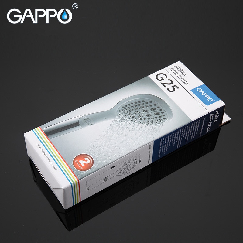 Душевая лейка GAPPO многорежимная 255x100мм пластиковая белая G25