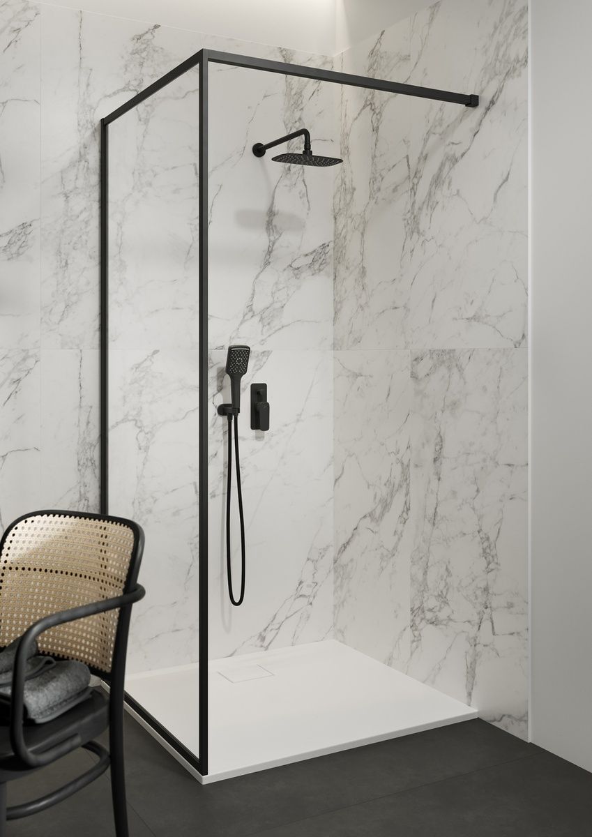 Стінка скляна для душу із тримачем 200x120см CERSANIT Larga Walk-in скло прозоре 6мм S932-140
