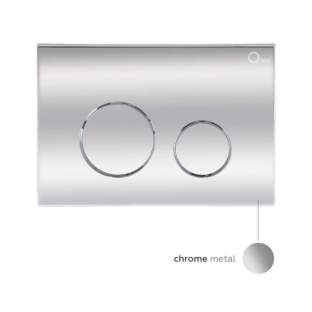 Комплект інсталяції Q-TAP Nest/Robin кнопка хром безобідковий унітаз Q-TAP з кришкою мікроліфт дюропласт QT044RO36911