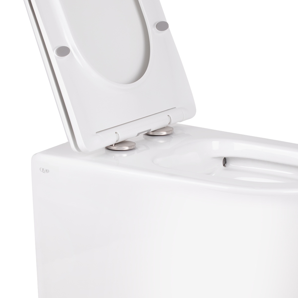 Унитаз-компакт напольный безободковый белый без бачка Q-TAP Swan сиденье микролифт выпуск в стену QT16223178W