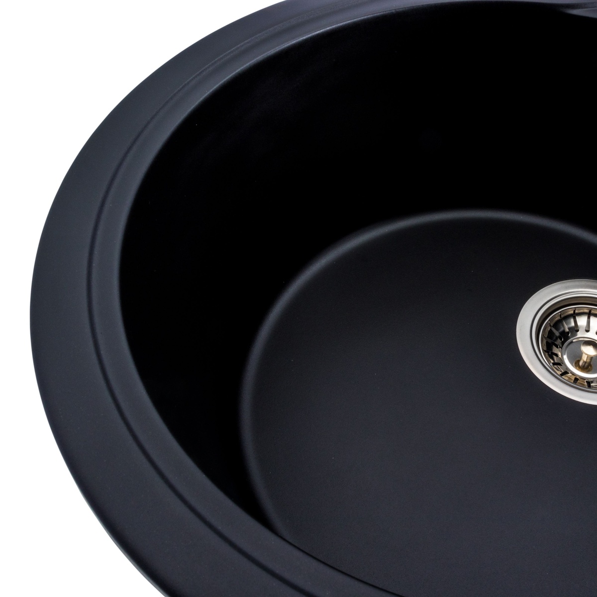 Мийка для кухні гранітна овальна PLATINUM 5847 ONYX 575x465x185мм із сифоном чорна PLS-A38324